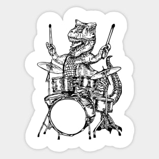 SEEMBO Dinosaur Playing Drums Musician Drummer Drumming Band Sticker